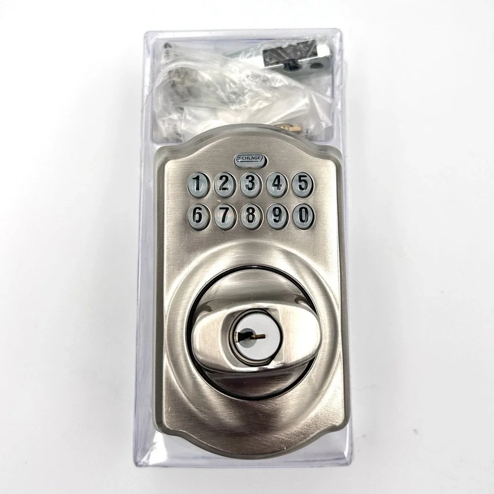 Schlage Smart Lock Keypad‎ Deadbolt BE365VCAM619 Camelot Satin Nickel Silver New